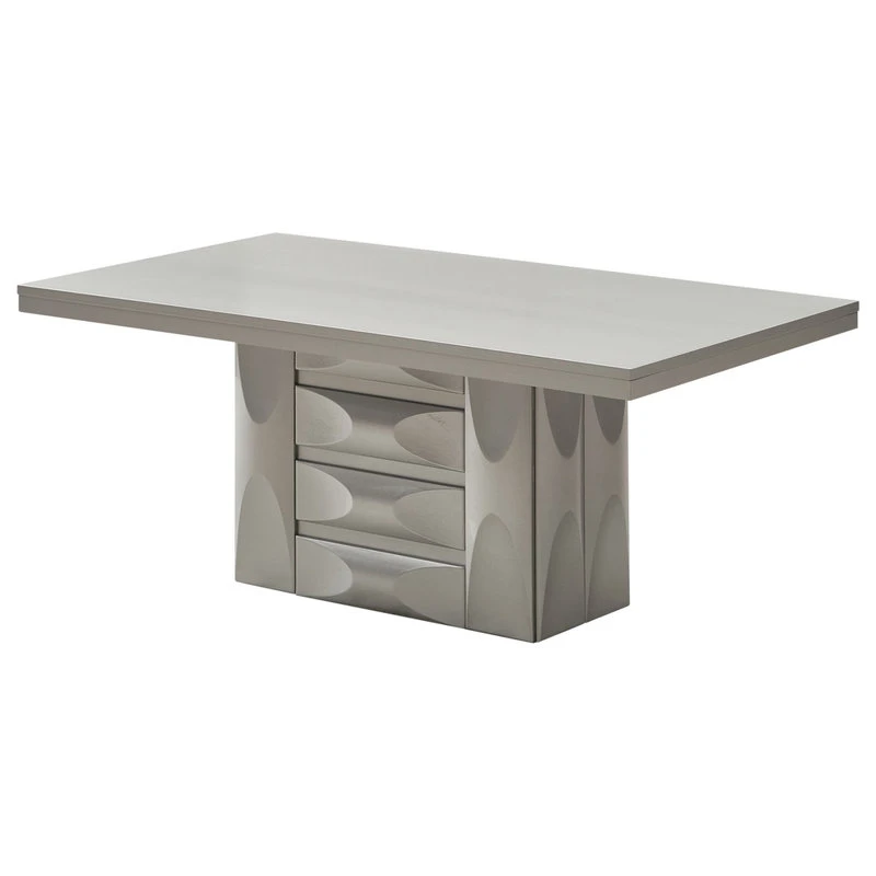 Astra 6 Piece Dining Set, Champagne Wood And White Vinyl, 6 Chairs, Bench 5 Astra 6 Piece Dining Set, Champagne Wood And White Vinyl, 6 Chairs, Bench - Image 3