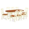 East West Furniture Plainville 9-piece Wood Dinette Set In Buttermilk/Cherry -Whole House Kitchenware 00e109fd014d57ee 6819 w800 h800 b1 p0