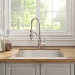 24" Undermount Stainless Steel Kitchen Sink, Pull-Down Faucet SS With Dispenser -Whole House Kitchenware 0171e64b00e5e99f 5711 w800 h800 b0 p0