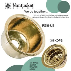 Nantucket Sinks' 15" Hand Hammered Round Bar Sink, Rs15-Ub -Whole House Kitchenware 02e1a39901f451d0 7982 w800 h800 b0 p0