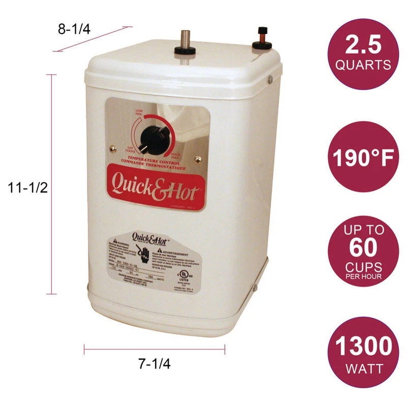 Contemporary 10" Hot And Cold Water Dispenser And Tank In Polished Nickel 5 Contemporary 10" Hot And Cold Water Dispenser And Tank In Polished Nickel - Image 3