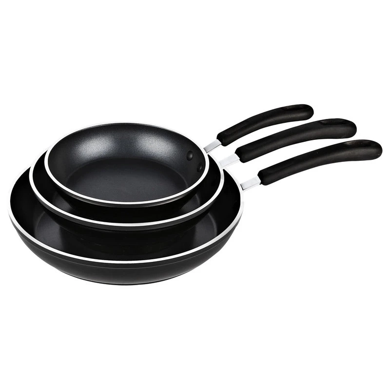 3 PC Frying Pan Set W/ Non-Stick Coating Induction Compatible Bottom, 8"/10"/12" 3 3 PC Frying Pan Set W/ Non-Stick Coating Induction Compatible Bottom, 8"/10"/12"