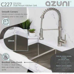 AZUNI 27"L X 18"L Double Bowl 60/40 Dualmount 16G Reversible Kitchen Sink -Whole House Kitchenware 04e103d80000e3cc 5598 w800 h800 b0 p0
