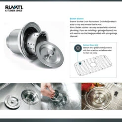 Ruvati RVH8500 Undermount 16 Gauge 35" Kitchen Sink Triple Bowl -Whole House Kitchenware 0631ac520eb40e19 7295 w800 h800 b0 p0
