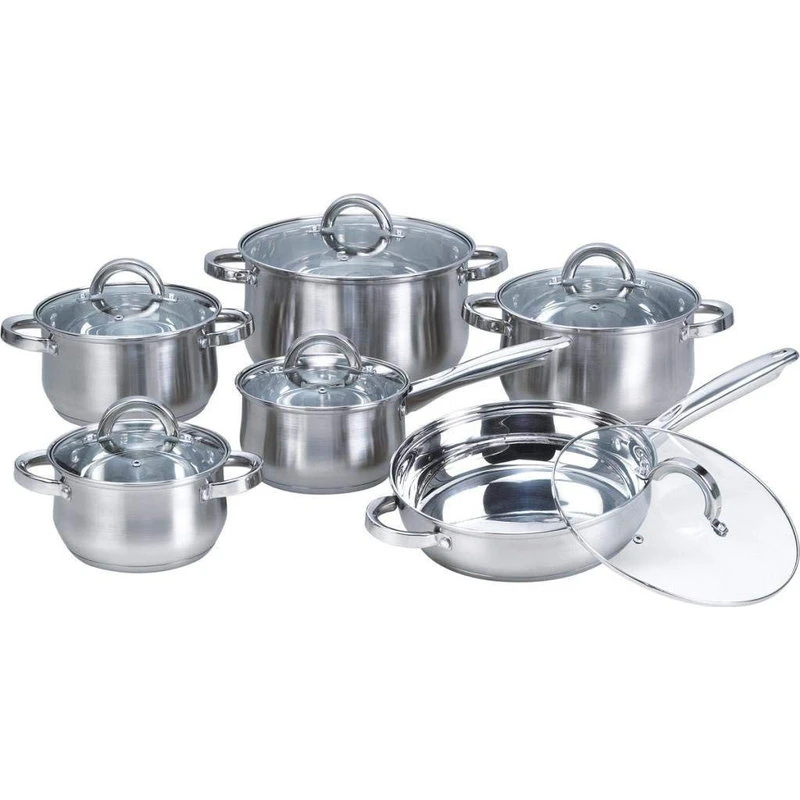 Heim Concept 12-Piece Stainless Steel Cookware Sets With Glass Lid 3 Heim Concept 12-Piece Stainless Steel Cookware Sets With Glass Lid