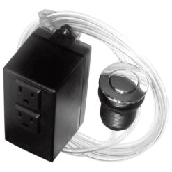 Disposal Air Switch And Single Outlet Control Box, Polished Chrome