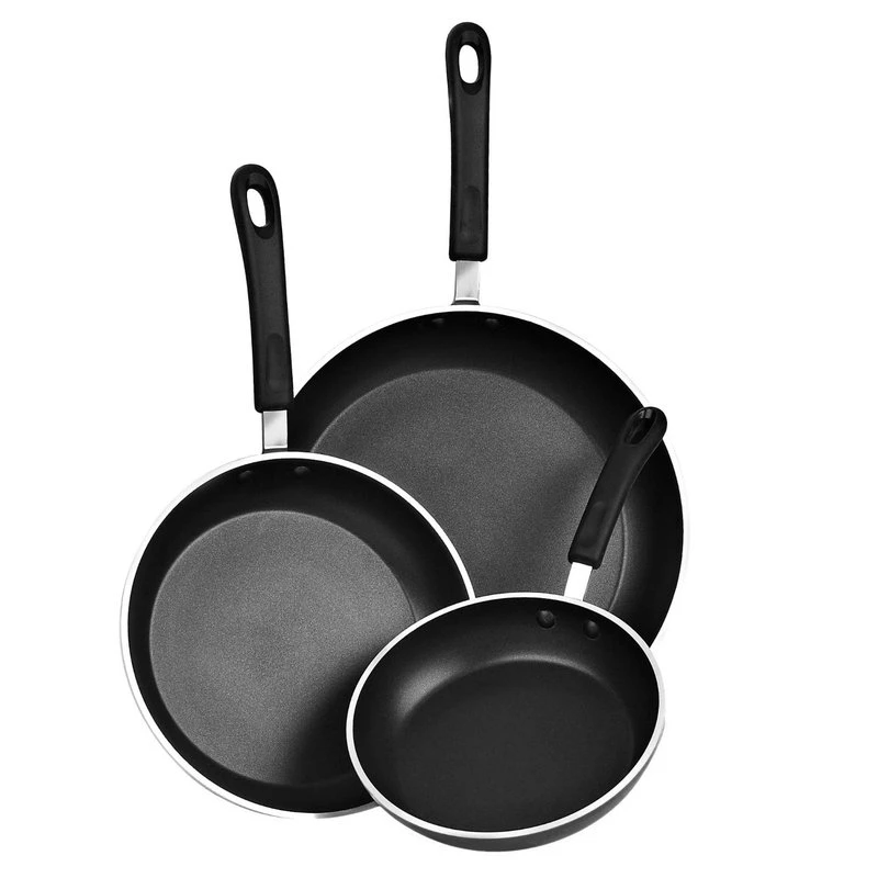 3 PC Frying Pan Set W/ Non-Stick Coating Induction Compatible Bottom, 8"/10"/12" 4 3 PC Frying Pan Set W/ Non-Stick Coating Induction Compatible Bottom, 8"/10"/12" - Image 2