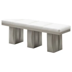 Astra 6 Piece Dining Set, Champagne Wood And White Vinyl, 6 Chairs, Bench 11 Astra 6 Piece Dining Set, Champagne Wood And White Vinyl, 6 Chairs, Bench -Whole House Kitchenware 0991a0ea00d59012 8359 w800 h800 b1 p0