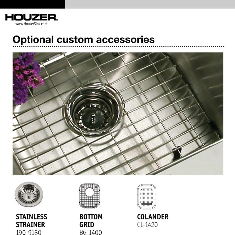 Houzer CS-1407-1 Club Series Undermount Medium Bowl Bar/Prep Sink 6 Houzer CS-1407-1 Club Series Undermount Medium Bowl Bar/Prep Sink - Image 4