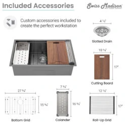 Tourner 32x19 Stainless Steel, Single Basin, Undermount Kitchen Sink, Black -Whole House Kitchenware 0bd1d476025eb403 4791 w800 h800 b1 p0