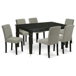 Atlin Designs 7-piece Wood Dining Set In Black/Shitake