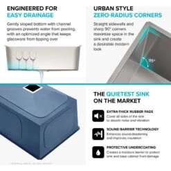 Pax Zero-Radius 18 1/2" Undermount Stainless Steel 1-Bowl 16 Gauge Kitchen Sink -Whole House Kitchenware 0e519f8500e5e998 3190 w800 h800 b1 p0