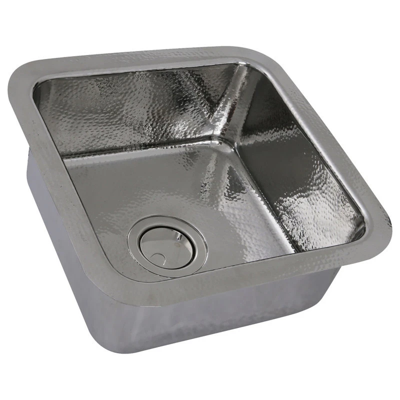 Nantucket Sinks 16.625" Hammered Brass Square Bar Sink, Stainless Steel 3 Nantucket Sinks 16.625" Hammered Brass Square Bar Sink, Stainless Steel