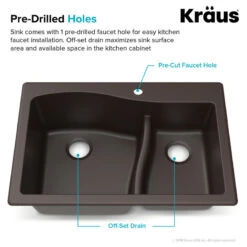 Quarza 33" Drop-In Undermount Granite Composite 60/40 Kitchen Sink, Brown 24 Quarza 33" Drop-In Undermount Granite Composite 60/40 Kitchen Sink, Brown -Whole House Kitchenware 1001906803518cd8 9104 w800 h800 b1 p0