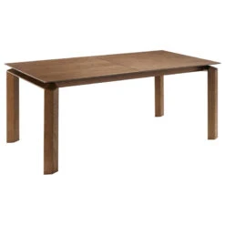 Treviso Mid-Century Extension Dining Table, Walnut Finish And Top