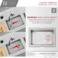 27 Inch Workstation Single Bowl Undermount 16 Gauge Stainless Steel Kitchen Sink -Whole House Kitchenware 113161030fffccc2 5556 w800 h800 b0 p0