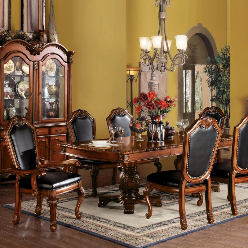 ACME Chateau De Ville Dining Table With Double Pedestal In Cherry 4 ACME Chateau De Ville Dining Table With Double Pedestal In Cherry - Image 2