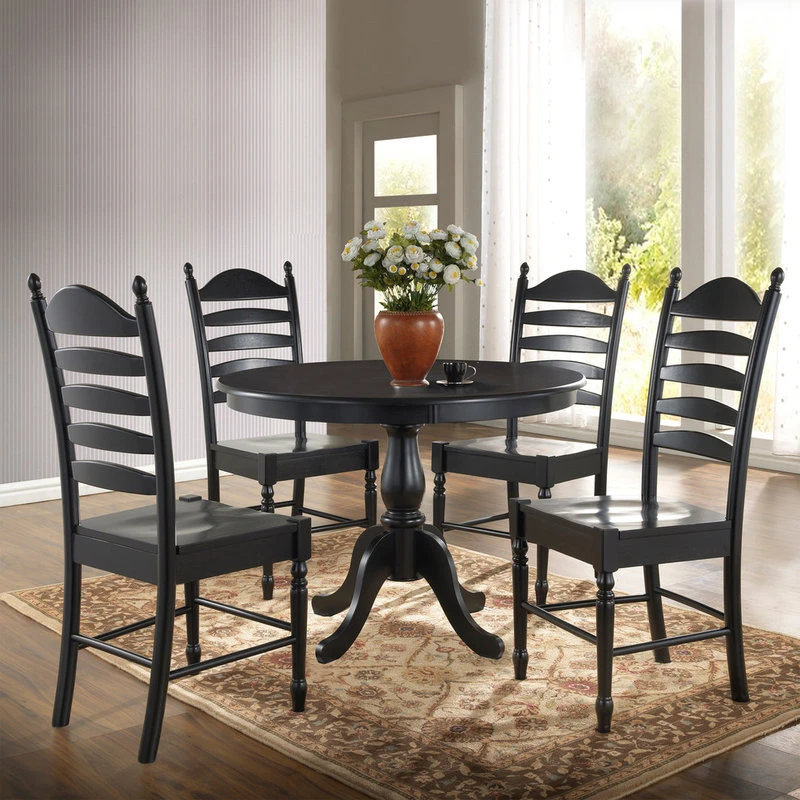 Bella 42" Round Pedestal Table, Antique Black 4 Bella 42" Round Pedestal Table, Antique Black - Image 2