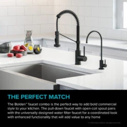 Purita Water Dispenser With Bolden Pulldown Kitchen Faucet, Matte Black 15 Purita Water Dispenser With Bolden Pulldown Kitchen Faucet, Matte Black -Whole House Kitchenware 1371fd9d0254a797 5648 w800 h800 b0 p0