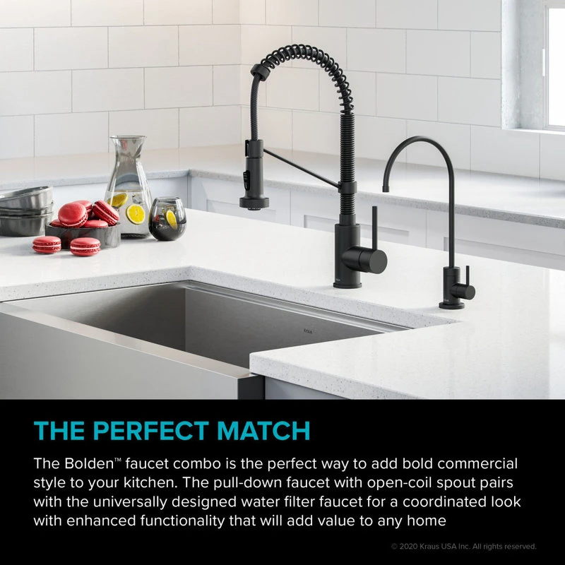 Purita Water Dispenser With Bolden Pulldown Kitchen Faucet, Matte Black 6 Purita Water Dispenser With Bolden Pulldown Kitchen Faucet, Matte Black - Image 4