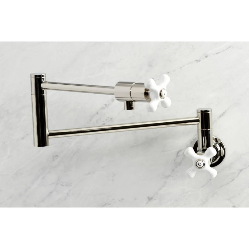 Kingston Brass KS4106PX Metropolitan Wall Mount Pot Filler, Polished Nickel 6 Kingston Brass KS4106PX Metropolitan Wall Mount Pot Filler, Polished Nickel - Image 4