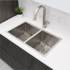30"L X 18"W Stainless Steel Double Basin Dual Mount Kitchen Sink With Grids 18 30"L X 18"W Stainless Steel Double Basin Dual Mount Kitchen Sink With Grids -Whole House Kitchenware 15c1852400a6f8c8 5797 w800 h800 b0 p0