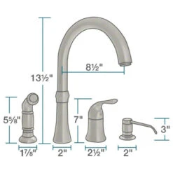 710 4-Hole Kitchen Faucet, Brushed Nickel -Whole House Kitchenware 17b18b570a01e3ea 5264 w800 h800 b1 p0
