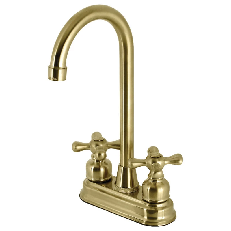 Kingston Brass KB497AXSB 4" Bar Faucet, Brushed Brass 3 Kingston Brass KB497AXSB 4" Bar Faucet, Brushed Brass