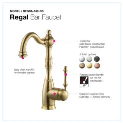 Regal Traditional Solid Brass Bar Faucet, Brushed Brass -Whole House Kitchenware 1801e2210aeb3d7c 8405 w800 h800 b1 p0