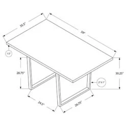 Monarch Specialties Dining Table, 60" Rectangular, Kitchen, Dining Room, Metal, Grey, Chrome 7 Monarch Specialties Dining Table, 60" Rectangular, Kitchen, Dining Room, Metal, Grey, Chrome -Whole House Kitchenware 1941814803e17820 3772 w800 h800 b1 p0