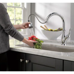 Delta Leland Pull-Down Kitchen Faucet With ShieldSpray Technology, Chrome -Whole House Kitchenware 19714a000d35d52f 8930 w800 h800 b0 p0