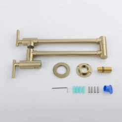 Wellfor Pot Filler Faucet Wall Mount, 4 GPM Flow Rate, Brushed Gold -Whole House Kitchenware 19d1685101d50be9 9069 w800 h800 b0 p0