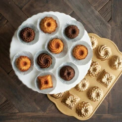 Nordic Ware Gold Cast Aluminum 1.2 Cup Bundt Charms Baking Pan -Whole House Kitchenware 1a517ce60a8d051f 4384 w800 h800 b0 p0