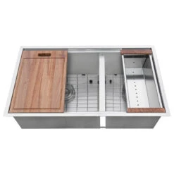 33-inch Workstation 60/40 Undermount 16 Gauge Stainless Steel Sink - RVH8356 16 33-inch Workstation 60/40 Undermount 16 Gauge Stainless Steel Sink - RVH8356 -Whole House Kitchenware 1e813c840320c304 1918 w800 h800 b1 p0