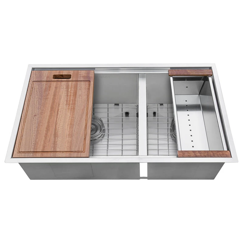 33-inch Workstation 60/40 Undermount 16 Gauge Stainless Steel Sink - RVH8356 7 33-inch Workstation 60/40 Undermount 16 Gauge Stainless Steel Sink - RVH8356 - Image 5