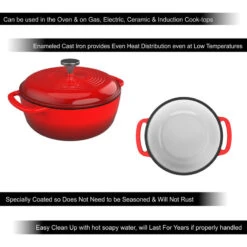 Cast Iron Dutch Oven With Lid-3 Quart Coated Pot By Classic Cuisine -Whole House Kitchenware 1e81debc0c0032bf 4761 w800 h800 b1 p0