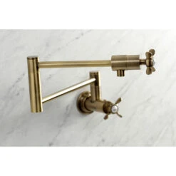 Kingston Brass KS4103BEX Essex Wall Mount Pot Filler, Antique Brass -Whole House Kitchenware 1f718ee4013a55a6 0445 w800 h800 b0 p0