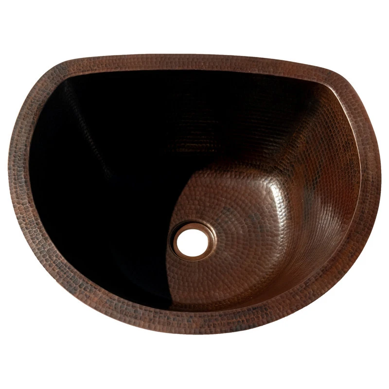 17" Oval Flat Back Copper Sink Handmade, Hand Made Copper, Hammered Copper 7 17" Oval Flat Back Copper Sink Handmade, Hand Made Copper, Hammered Copper - Image 5