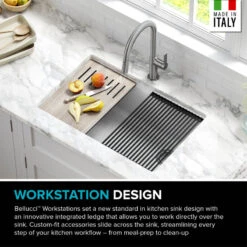 Bellucci 30" Undermount Granite Composite Single Bowl Sink, White -Whole House Kitchenware 2271de5200e5e986 5675 w800 h800 b0 p0