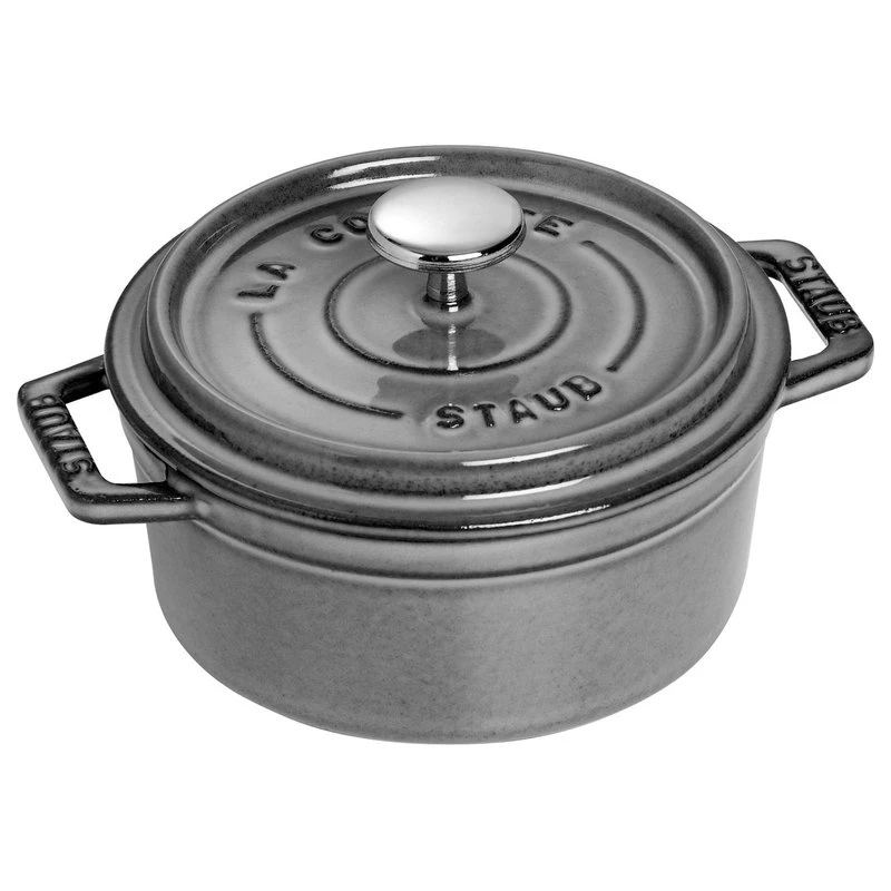 Staub Cast Iron 0.5-qt Round Cocotte - Graphite Grey 3 Staub Cast Iron 0.5-qt Round Cocotte - Graphite Grey