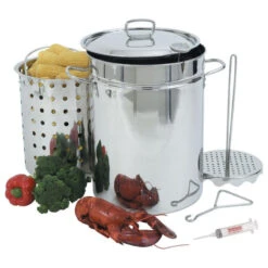 Bayou Classic 1118 Stainless Steel Turkey Fryer Pot, 32 Qt