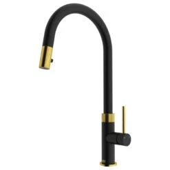 VIGO Bristol Kitchen Faucet, Matte Brushed Gold/Matte Black
