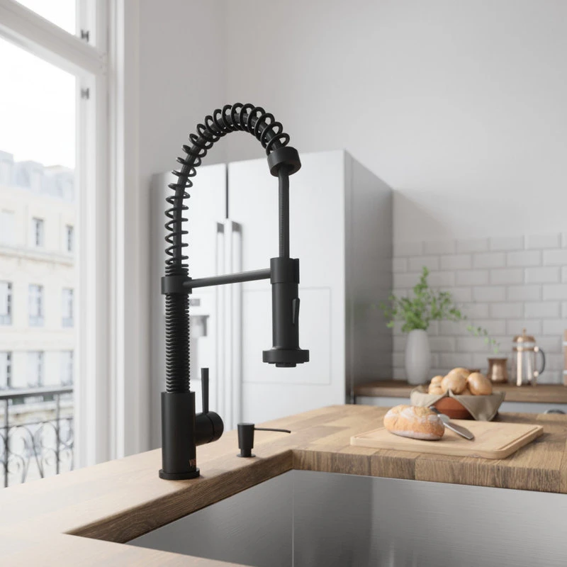 VIGO Edison Pull-Down Kitchen Faucet, Matte Black 5 VIGO Edison Pull-Down Kitchen Faucet, Matte Black - Image 3