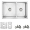AZUNI 27"L X 18"L Double Bowl 60/40 Dualmount 16G Reversible Kitchen Sink -Whole House Kitchenware 26b109a20000e38a 5598 w800 h800 b1 p0