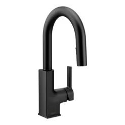 Moen Sto 1-Handle High Arc Pulldown Bar Faucet, Matte Black