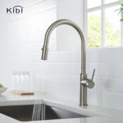 KIBI Hilo Single Handle Pull Down Kitchen Faucet, Brush Nickel, W/O Soap Dispens -Whole House Kitchenware 2881ea750f1b535a 3578 w800 h800 b0 p0