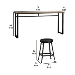 Benjara 4-piece Modern Faux Leather Counter Height Dining Table Set In Black -Whole House Kitchenware 2911dda000600a50 0447 w800 h800 b1 p0