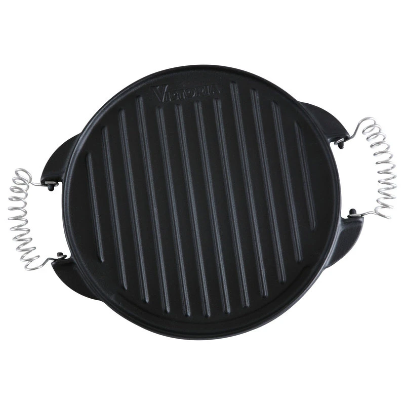 Victoria 10" Round Reversible Cast Iron Griddle With Handles, Medium, Seasoned 3 Victoria 10" Round Reversible Cast Iron Griddle With Handles, Medium, Seasoned