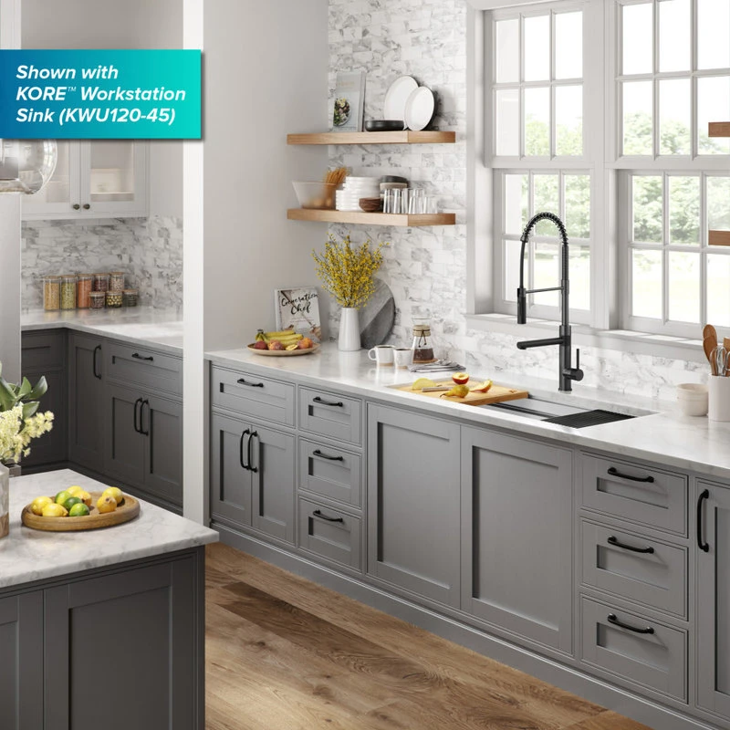 2-Function 1-Handle Pulldown Pot Filler Kitchen Faucet, Matte Black/Stainless 17 2-Function 1-Handle Pulldown Pot Filler Kitchen Faucet, Matte Black/Stainless - Image 15