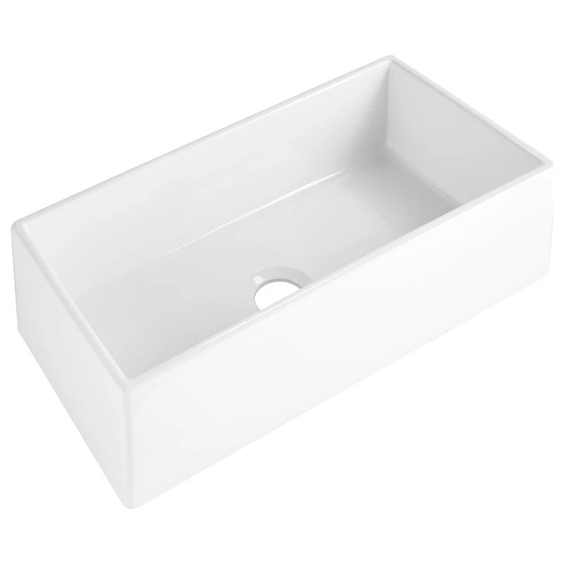 Austen 36" Farmhouse Fireclay Single Bowl Kitchen Sink, Crisp White And Care Kit 4 Austen 36" Farmhouse Fireclay Single Bowl Kitchen Sink, Crisp White And Care Kit - Image 2